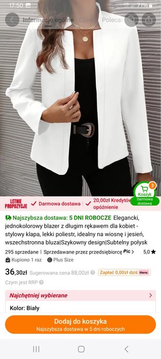 Blezer kardigan 3XL/4XL nowy