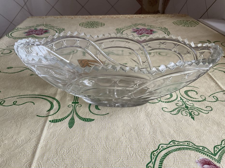 Хрустальный салатник- конфетница СССР в отличном состоянии
