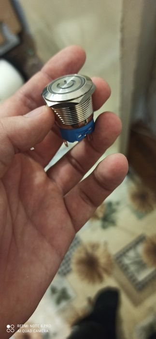 Кнопка 12мм, 16мм,19мм,22мм антивандальная металлическая с подсветкой ...