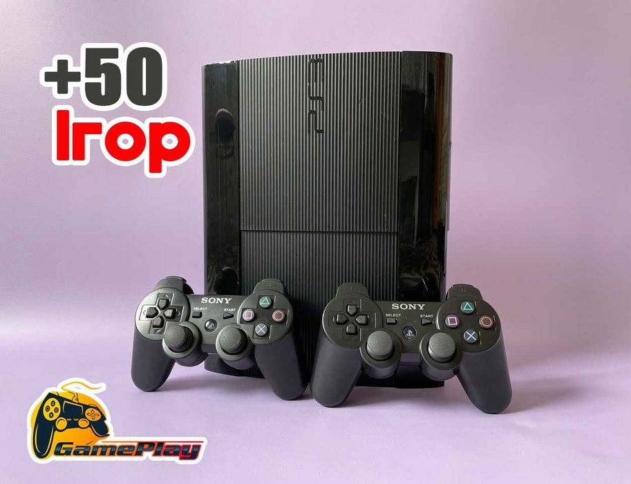 Playstation 3 Super Slim 500 GB + 50 ігор, Два джойстикa