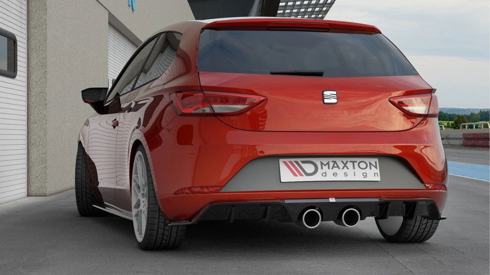 SPOILER DIFUSOR DE ESCAPE (LIP AILERON PALA ABA LAMINA AVENTAL) SEAT LEON 5F MK3 CUPRA PERFORMANCE FR LOOK R32
