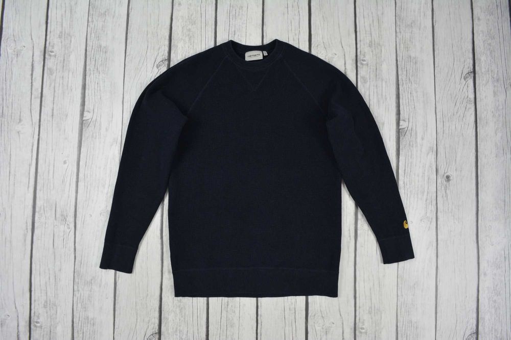 Carhartt WIP Chase Sweater Dark Navy Gold Sweter Crewneck Rozmiar S