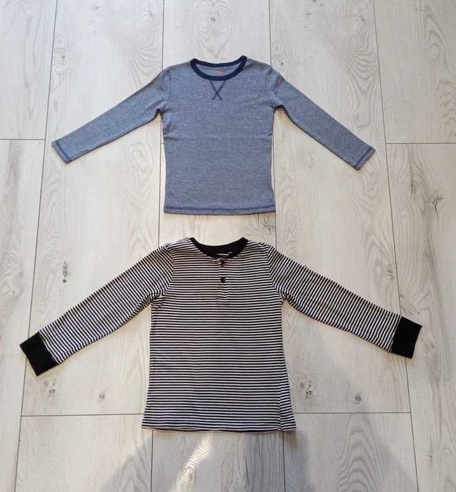 zestaw bawełnianych koszulek z długim rękawem marki H&M roz. 110/116 paski