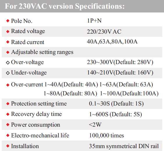 Реле защиты от перенапряжения, перегрузки по току 40 А