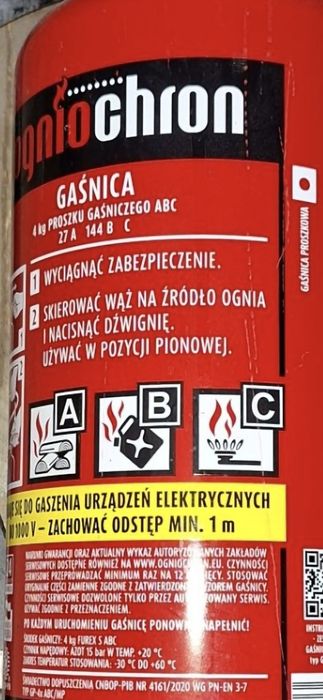 Gaśnica proszkowa gp6xabc 6kg zbiornik p.poż urządzenie Przeciwpożar