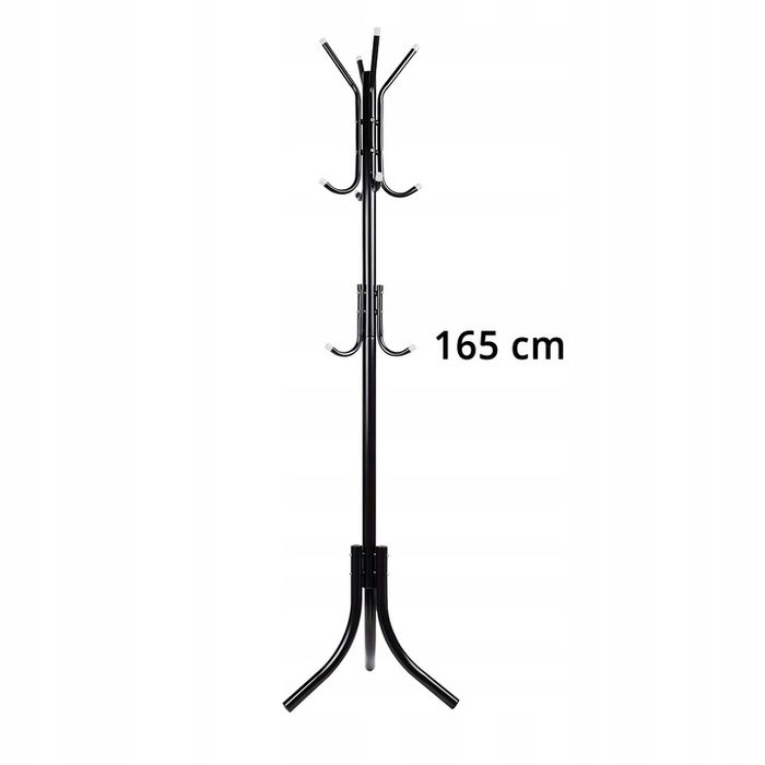 Wieszak Podłogowy Stojący Stojak Loft Na Ubrania Kurtki Poziomy Czarny