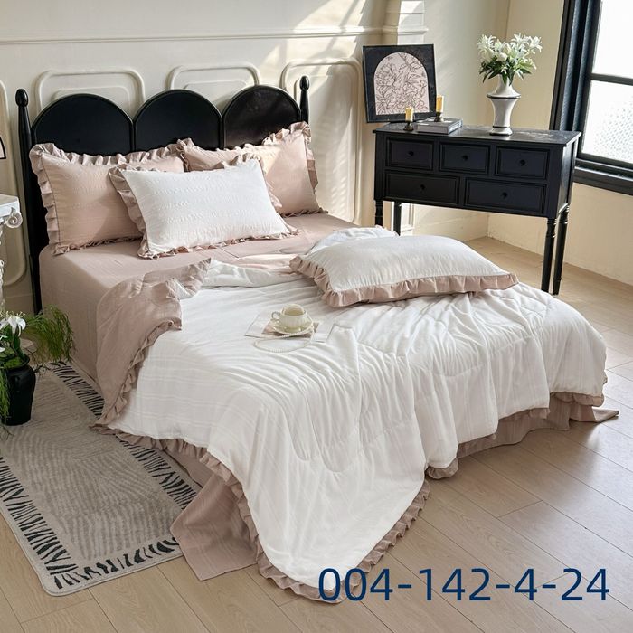 Вишукана комбінована муслінові комплекти білизни з ковдрою "Жатка" C/H