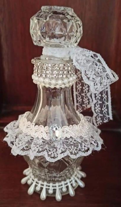 Frascos de vidro decorados