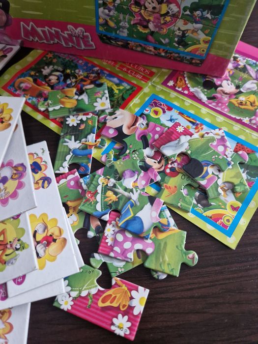 Minnie Puzzle Domino Klocki Obrazkowe 3w1