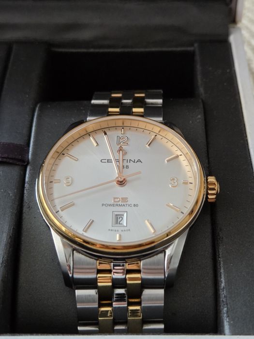 Certina DS Powermatic 80 Bicolor - full set, bardzo dobry stan.