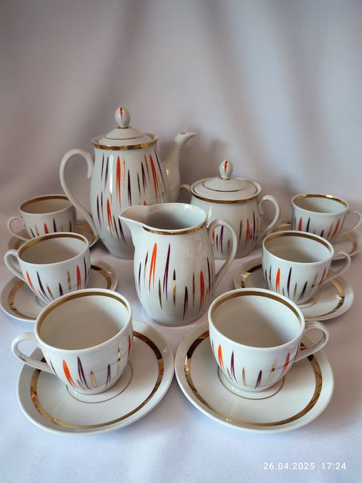 Кофейный сервиз Полонное, чайный сервиз "Июльский" ПФЗ. СССР винтаж.