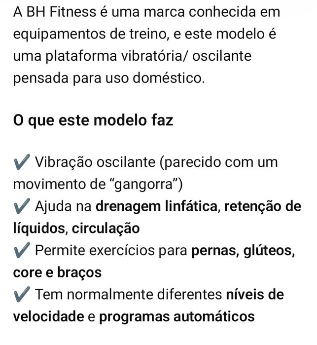 Plataforma oscilante/vibratória