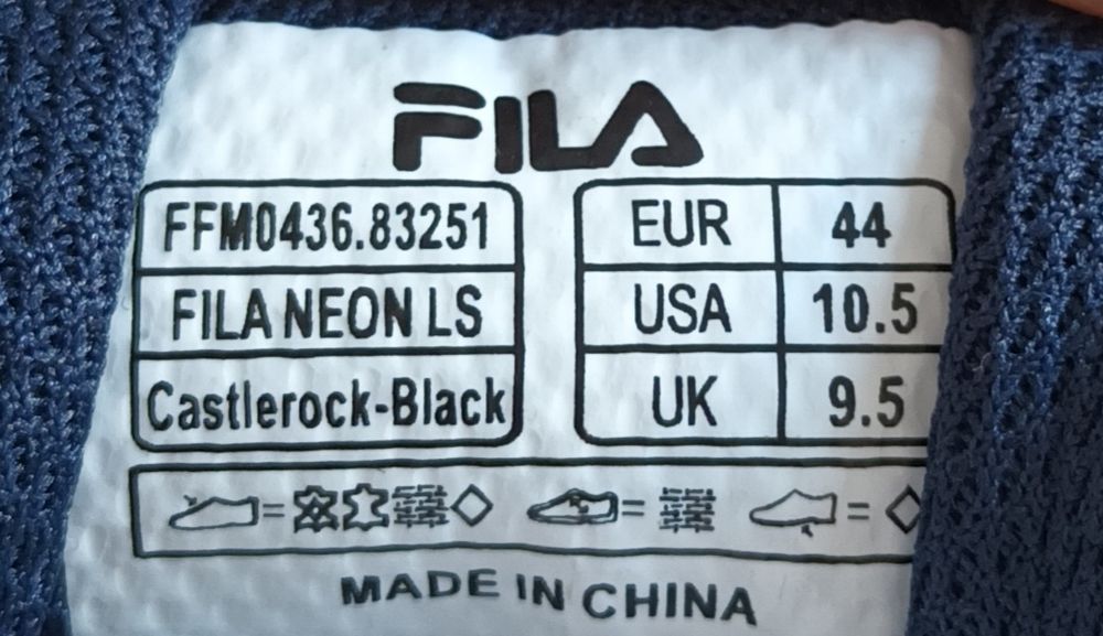 NOWE Buty Sneakersy  Fila Neon LS Castlerock Black R. 44 (Wkładka 28.5 cm) Oryginalne