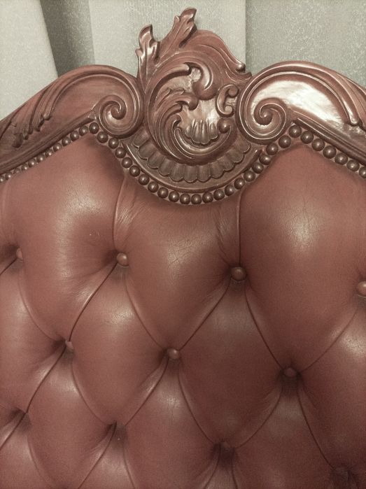 Poltrona capitone de pele 3 lugares