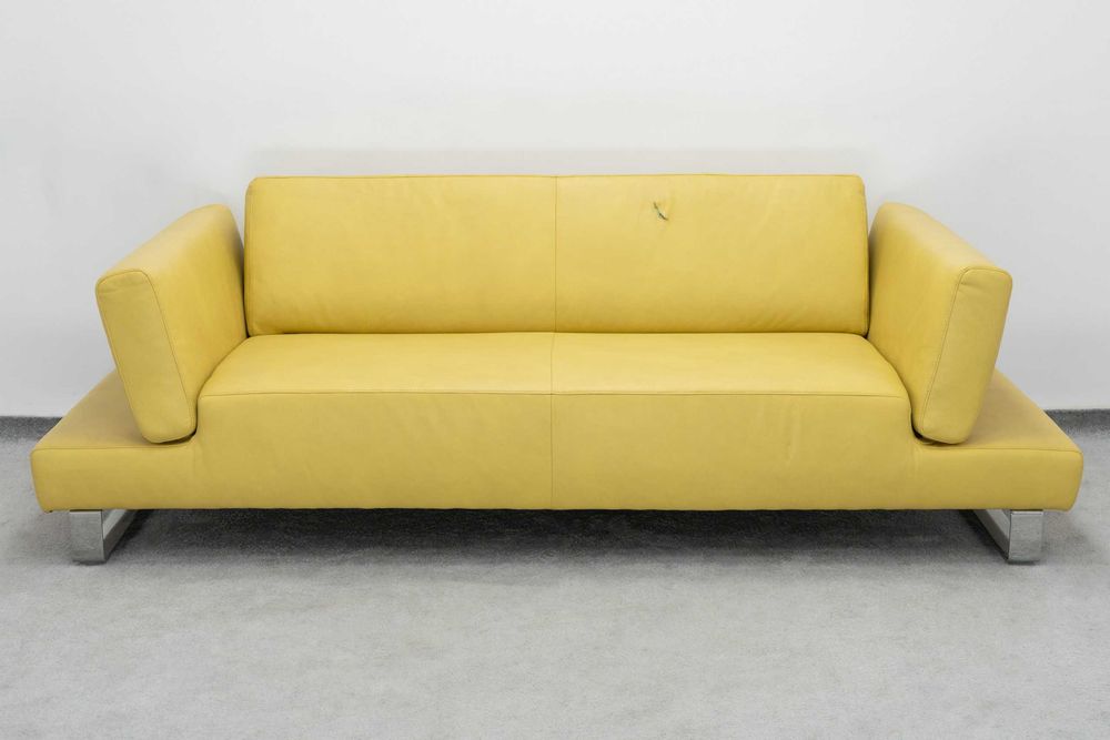 SOFA ŻÓŁTA Skóra naturalna W.Schillig 232x102x79 cm