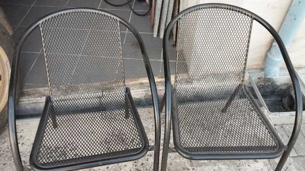 6 Cadeiras de Jardim em Ferro Galvanizado com Almofadas