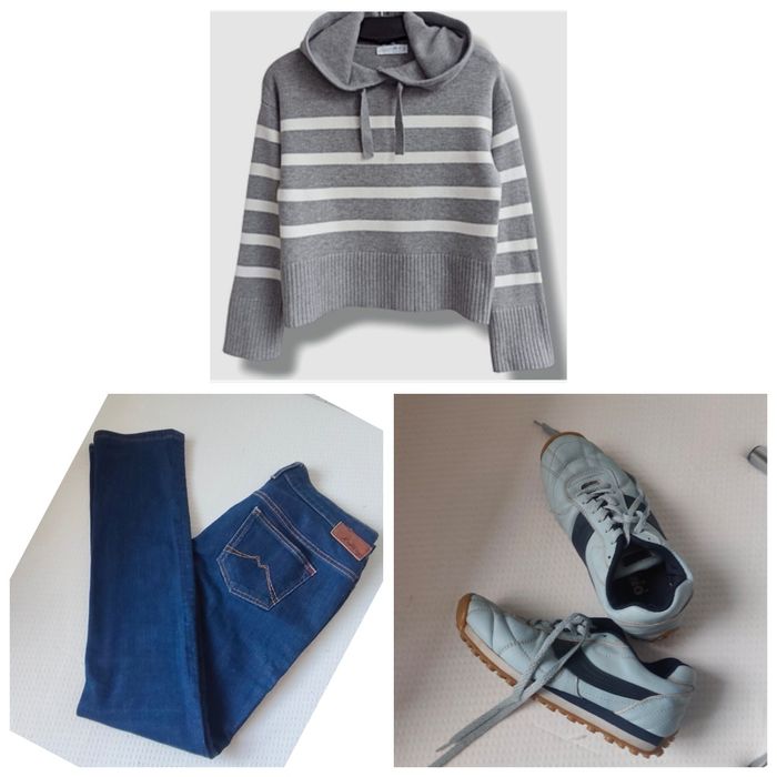Zestaw trio,spodnie , sweter i buty 39