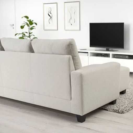 Sofá de 3 Lugares com Chaise Longue, Creme/Bege (NEGOCIÁVEL)