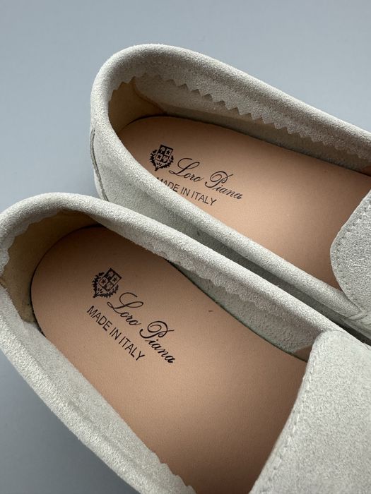 Mokasyny Loro Piana Summer Walk Zamszowe Szare Rozmiar 42