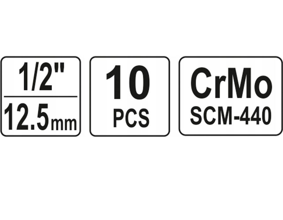 Головки торцеві ударні 1/2" для гайковерта YATO YT-1025