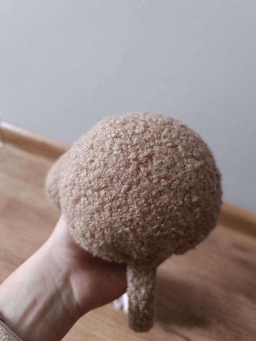 nowe nauszniki beżowe misiowy materiał