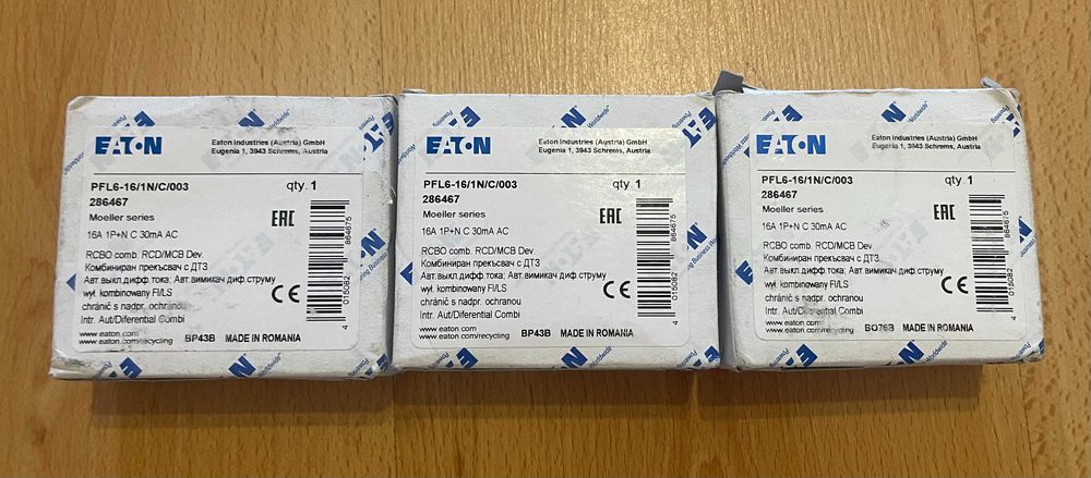 Диференційний автомат EATON PFL6-16/1N/C/003
