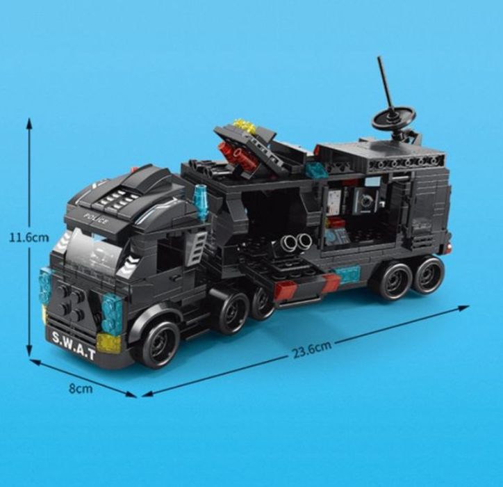 Klocki zestaw klocków policja robot samolot