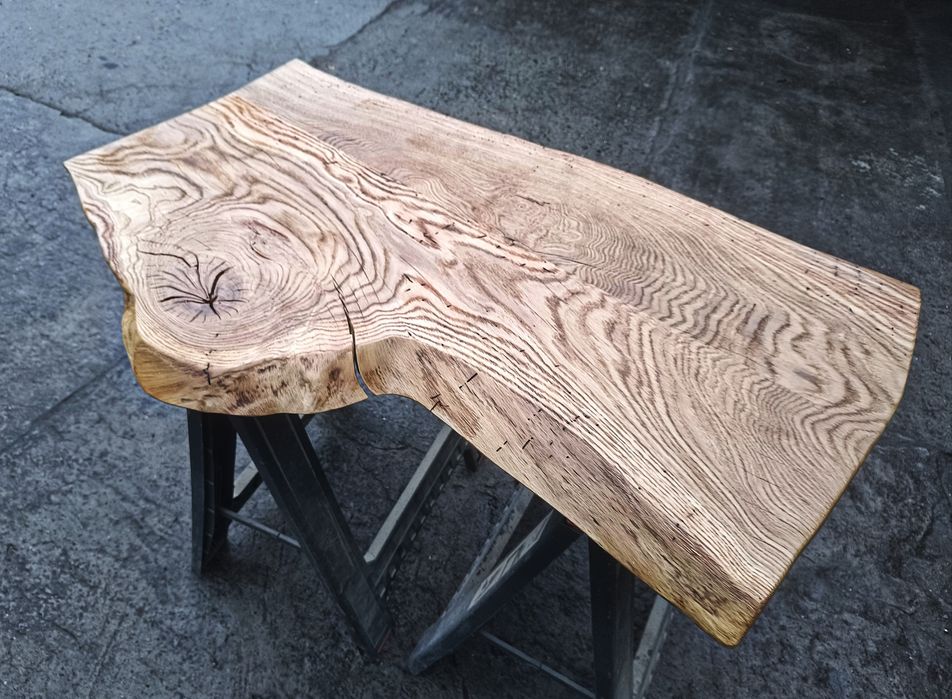 Blat dębowy Rustykalny 105x70-55 Live Edge  stół biurko ławę