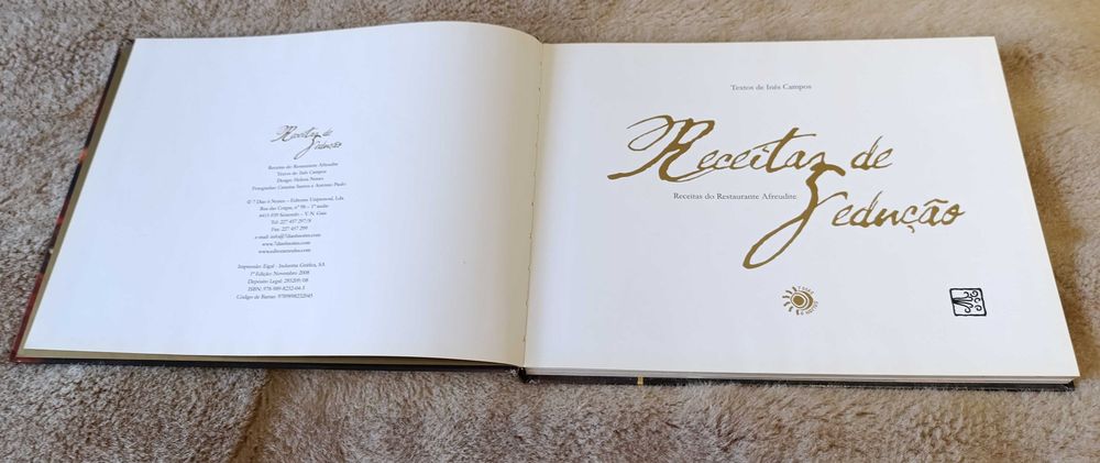Livro Culinária" Receitas de Sedução"  Restaurante Afreudite 1ª Edição