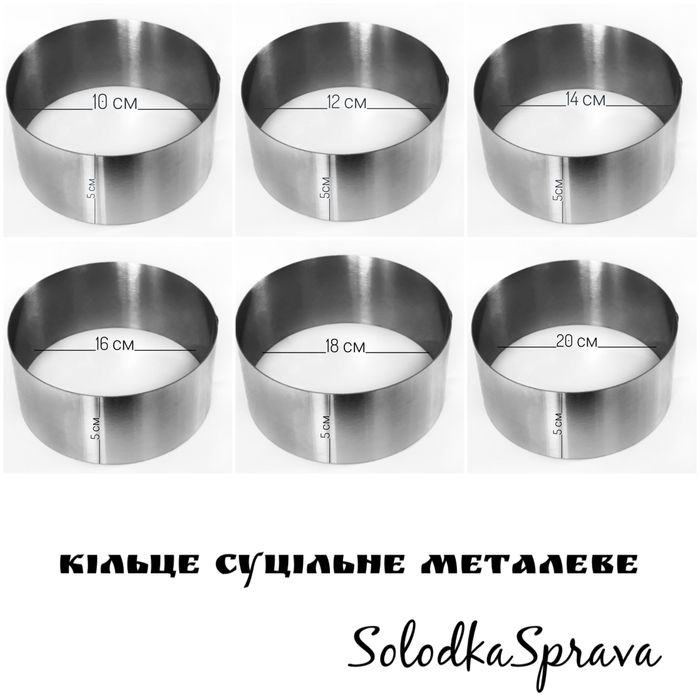 Кільце кондитерське розсувне. Решітка. Форма для тарталеток,круасанів.