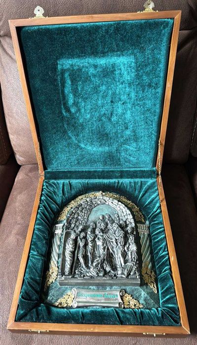 Образ "Воскрешение Лазаря" в сріблі з золотом , вир-к "АГАТ", Ровеньки