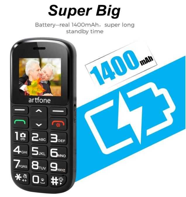 Telefon dla seniorów Artfone CS182 kolor czarny