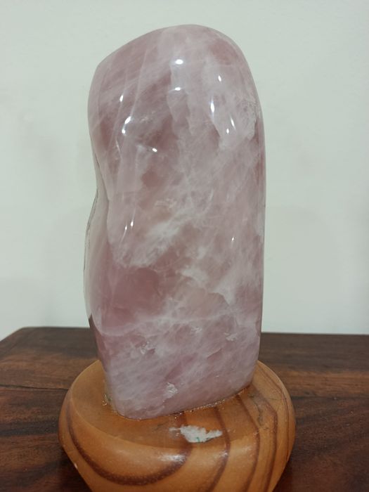 Candeeiro pedra quartzo rosa 1.620gr