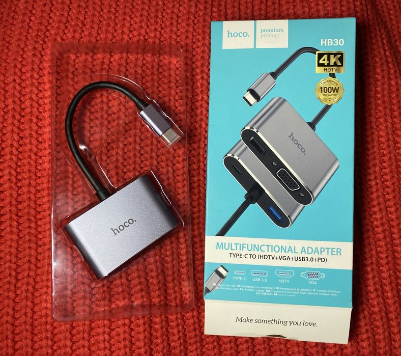 Новий мультифункціональний USB-C адаптер Hoco HB30