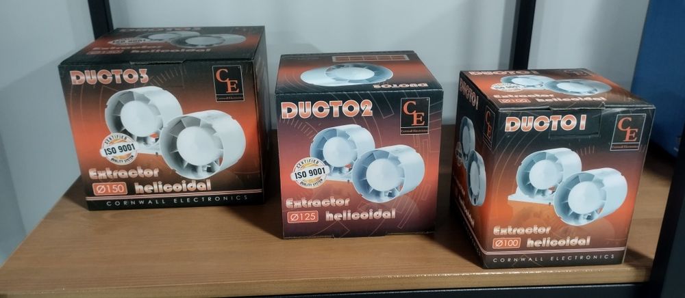 Extratores de Ar tubulares Cornwall Electronics D100,D125,D150
