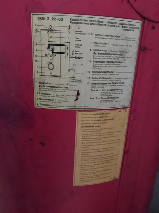 Caldeira de aquecimento/ águas sanitárias a lenha