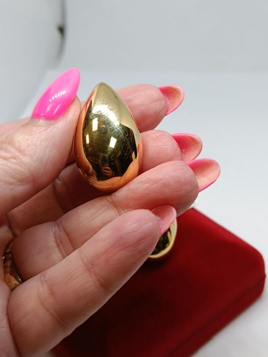 Złote kolczyki łezki krople Bodega, złoto próby 585