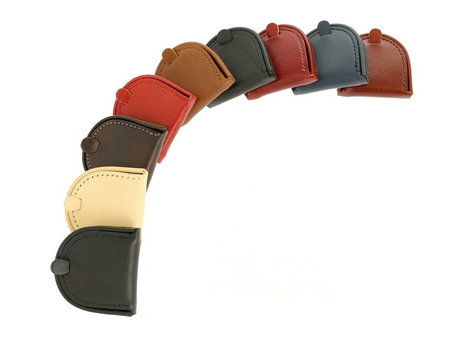 Podkówka czarna skórzana portmonetka skóra naturalna 9 kolory PL