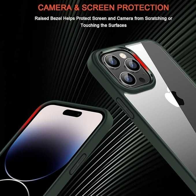Etui TENDLIN do iPhone 14, antyżółknięcie, przezroczyste, zielone