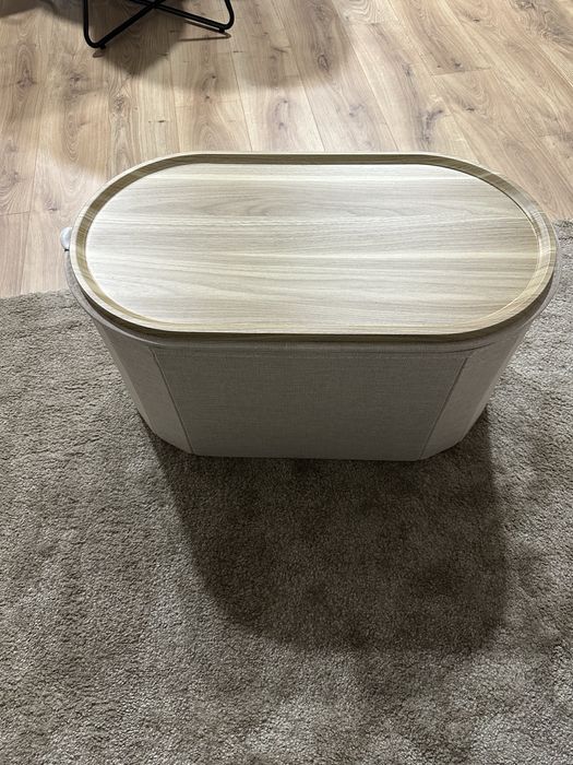 Pufe de arrumação com tampo de mesa