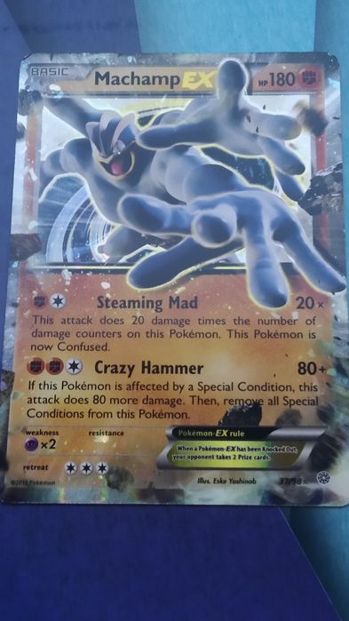 Karta Pokémon Machamp EX 37/98 (organoleptyczna ocena: EX-GD)