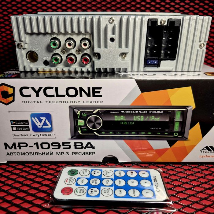 Автомагнітола 1Din Cyclone MP-1095 BA Bluetooth Multicolor