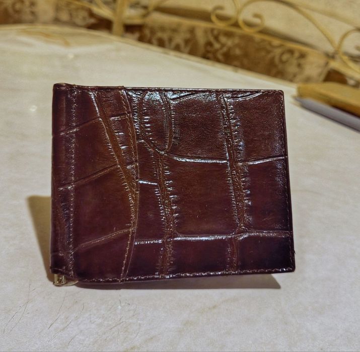 Купюрник, зажим для купюр мужской кошелек Canpel Турция натур кожа