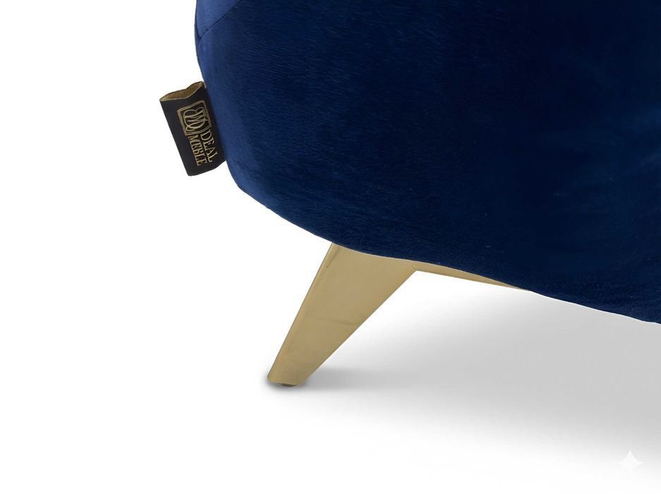 Elegancki granatowy Puf pikowany 120x60 podnóżek TEO French Velvet 671