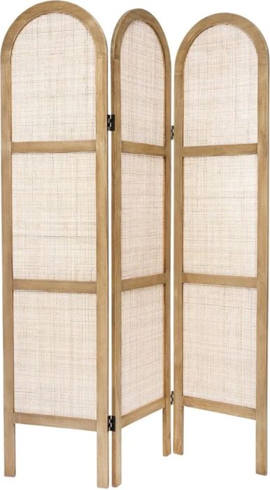 Parawan pokojowy z drewna paulownia i trzciny SANA, 120 x 170 cm