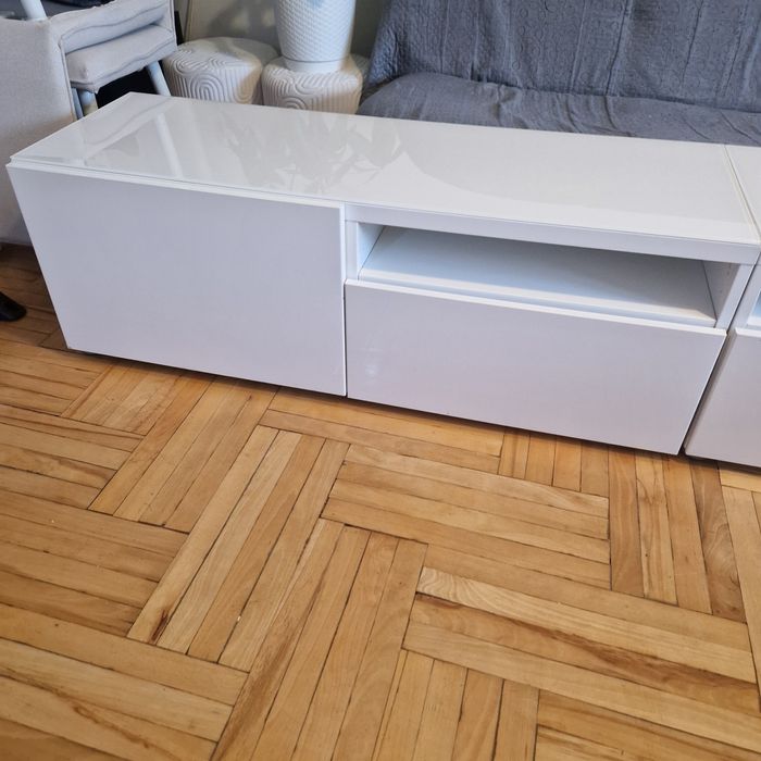 Szafka rtv biała ikea besta