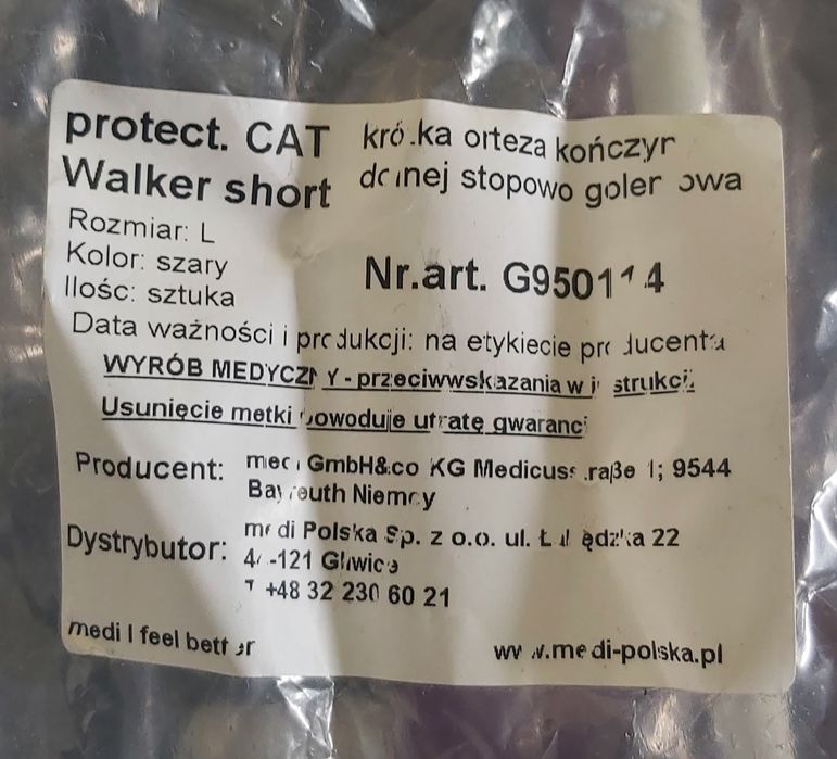 Orteza stopowo-goleniowa, but ortopedyczny typu Walker