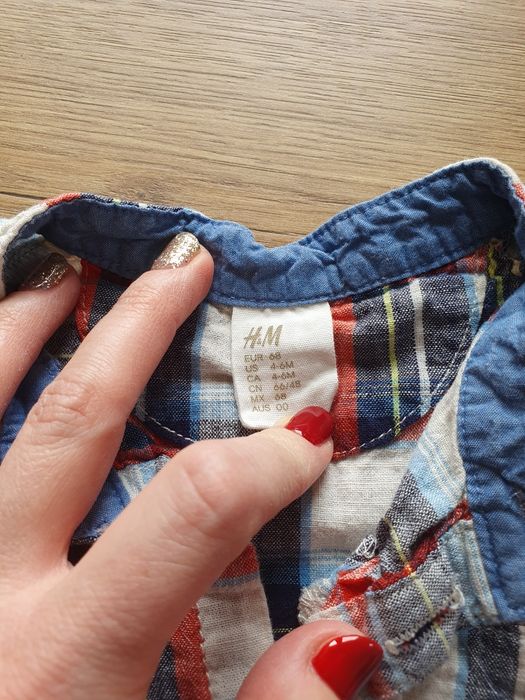 Koszula h&m spodnie f&f 68 elegancki komplet niemowlęcy
