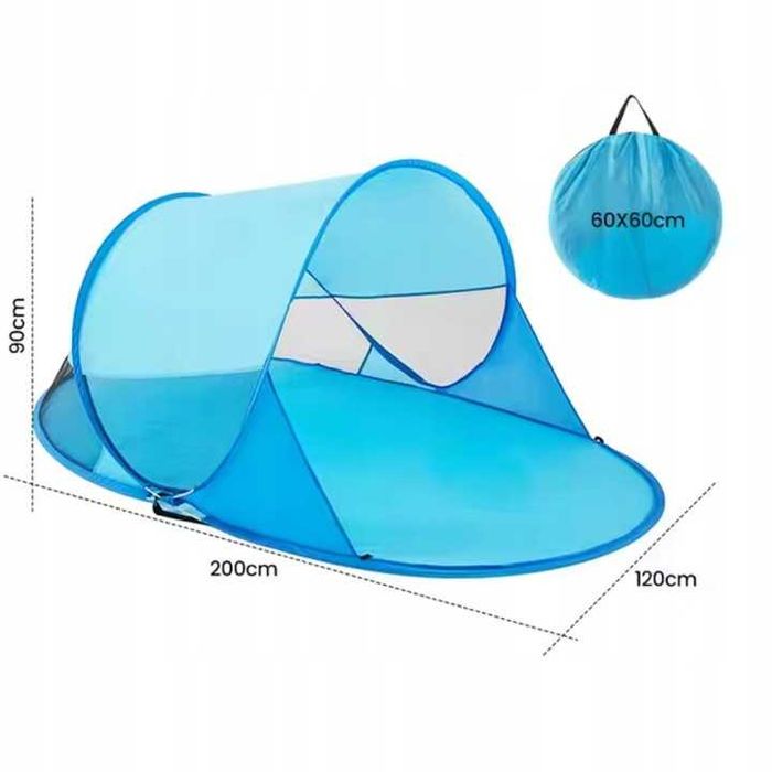 Namiot Plażowy Samorozkładający Pop Up Parawan UV 50 Duży XXL Holla Garden