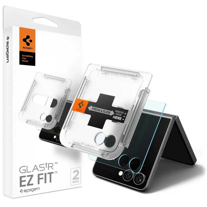 Защитное стекло Spigen EZ FIT 2-Pack для Samsung Galaxy Flip 7 Clear